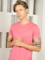 Bio Washed 100% Super Soft Cotton Round Neck Tee - Pink