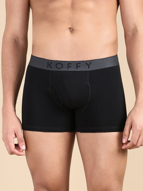 Cotton Lycra Black Long Trunk