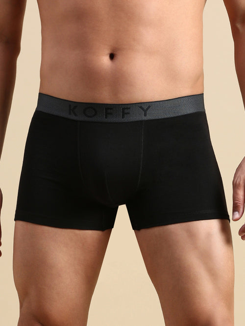 Cotton Lycra Black Long Trunk