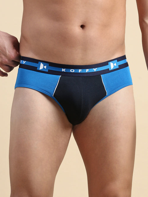 Cotton Modal Beaucoup Blue Colorblocked Brief