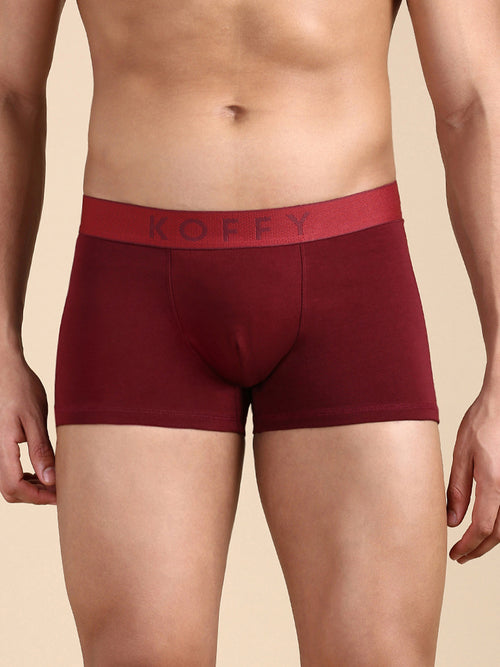 Cotton Lycra Maroon Mini Trunk