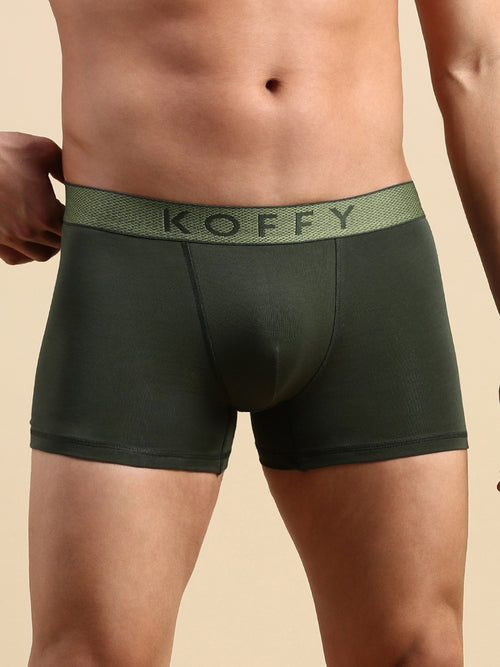 Cotton Lycra Dark Green Long Trunk