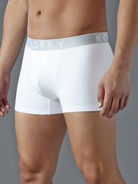 Cotton Lycra White Mini Trunk