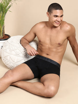 Cotton Lycra Black Long Trunk