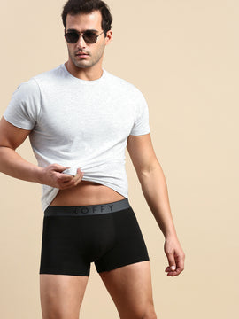 Cotton Lycra Black Long Trunk