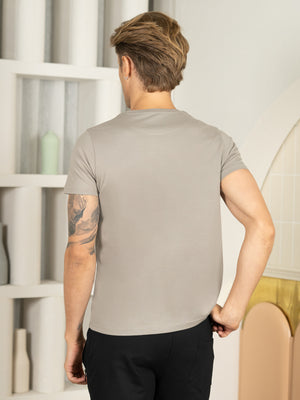 Bio Washed 100% Super Soft Cotton Round Neck Tee - Light Grey