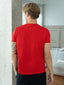 100% Pima Cotton Round Neck Red T-Shirt