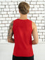 100% Pima Cotton Round Neck Red Sleeveless Tank top