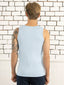 100% Pima Cotton Round Neck Sky Blue Sleeveless Tank top