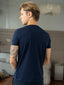 100% Pima Cotton Round Neck Navy T-Shirt