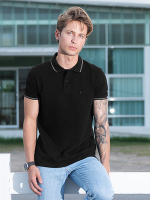 100% Cotton (Double Pique Knit) Black Shirt