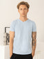 100% Pima Cotton Foam Soft Perennial V-Neck Tee - Sky Blue