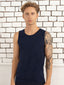 100% Pima Cotton Round Neck Navy Sleeveless Tank top