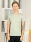 Bio Washed 100% Super Soft Cotton Round Neck Tee - Sea Grass