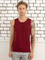 100% Pima Cotton Round Neck Maroon Sleeveless Tank top