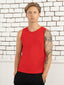 100% Pima Cotton Round Neck Red Sleeveless Tank top