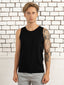 100% Pima Cotton Round Neck Black Sleeveless Tank top