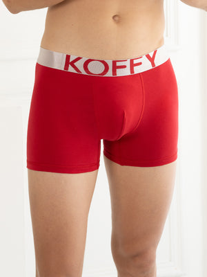 Cotton Lycra Flame Scarlet Long Trunk