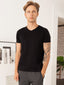 100% Pima Cotton Foam Soft Perennial V-Neck Tee - Black