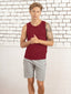 100% Pima Cotton Round Neck Maroon Sleeveless Tank top