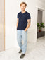 100% Pima Cotton Foam Soft Perennial V-Neck Tee - Navy