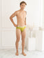 Flexisoft Golden Lime Cotton Lycra Solid Brief