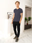 100% Pima Cotton Foam Soft Perennial V-Neck Tee - Dark Grey