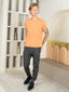 Bio Washed 100% Super Soft Cotton Round Neck Tee - Orange