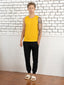 100% Pima Cotton Round Neck Mustard Sleeveless Tank top