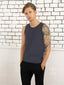 100% Pima Cotton Round Neck Dark Grey Sleeveless Tank top