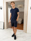 100% Pima Cotton Round Neck Navy T-Shirt