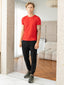 100% Pima Cotton Round Neck Red T-Shirt