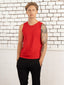 100% Pima Cotton Round Neck Red Sleeveless Tank top