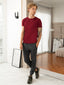 100% Pima Cotton Round Neck Maroon T-Shirt