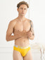 Flexisoft Yellow Cotton Lycra Solid Brief