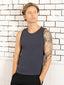 100% Pima Cotton Round Neck Dark Grey Sleeveless Tank top