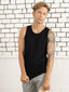 100% Pima Cotton Round Neck Black Sleeveless Tank top