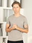 Bio Washed 100% Super Soft Cotton Round Neck Tee - Light Grey