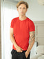 100% Pima Cotton Round Neck Red T-Shirt