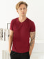 100% Pima Cotton Foam Soft Perennial V-Neck Tee - Maroon