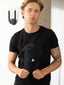 100% Pima Cotton Round Neck Black T-Shirt