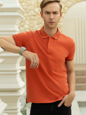 100% Cotton (Double Pique Knit) Orange Shirt