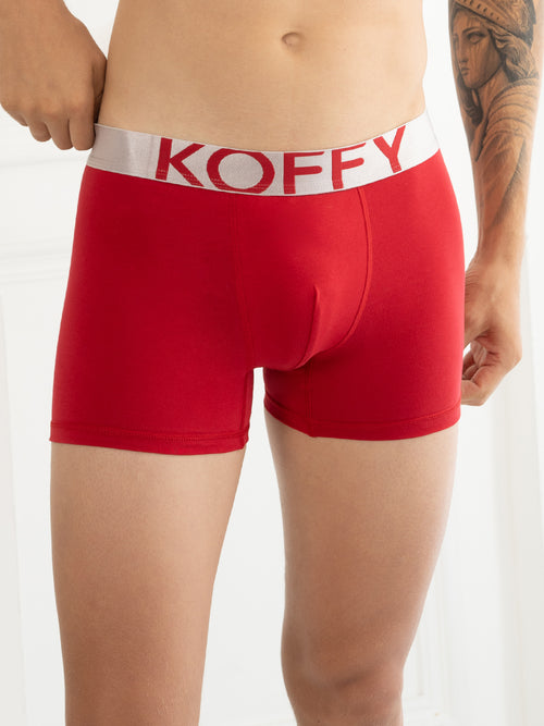 Cotton Lycra Flame Scarlet Long Trunk