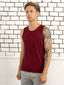 100% Pima Cotton Round Neck Maroon Sleeveless Tank top