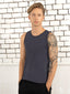 100% Pima Cotton Round Neck Dark Grey Sleeveless Tank top