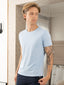 100% Pima Cotton Round Neck Sky Blue T-Shirt