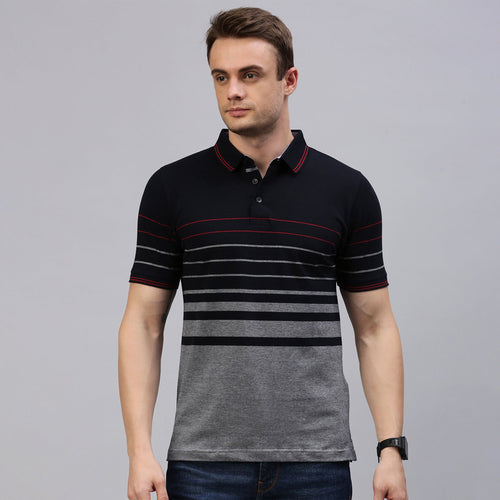 Smart Stripe Dark Navy Polo Shirts