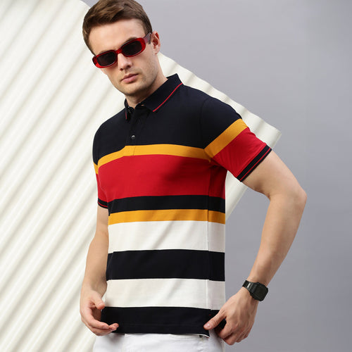 Smart Stripe Black Polo Shirts