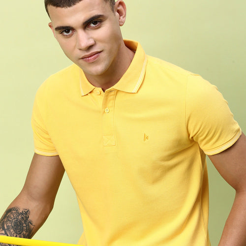 100% Cotton (Double Pique Knit) Yellow Shirt