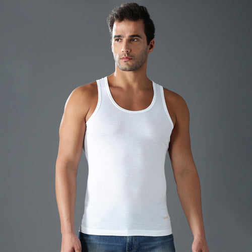 100% Micro Modal White Vest